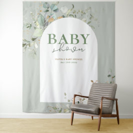 Baby in bloei botanische eucalyptus achtergrond wandkleed