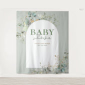 Baby in bloei botanische eucalyptus achtergrond wandkleed (Voorkant)