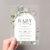 Baby in bloei botanische eucalyptus acryl uitnodigingen (Insitu (Draagbaar))