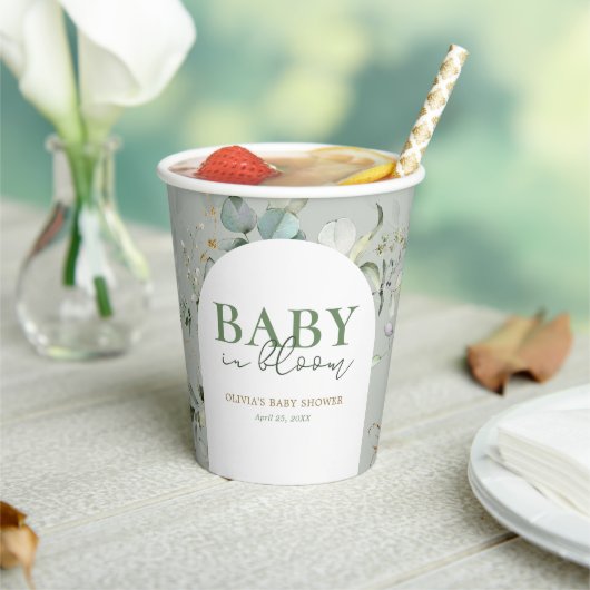 Baby in bloei botanische eucalyptus papieren bekers (Insitu)