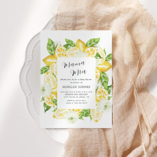 Baby in bloei citroen boeket Baby shower uitnodigi Kaart