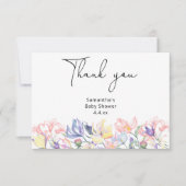 Baby in bloei dank u baby shower bedankkaart (Voorkant)
