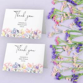 Baby in bloei dank u baby shower bedankkaart