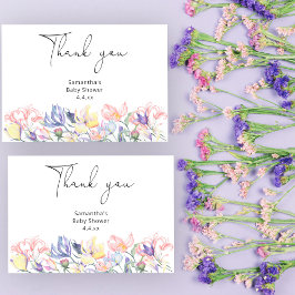 Baby in bloei dank u baby shower bedankkaart