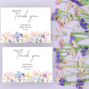 Baby in bloei dank u baby shower bedankkaart