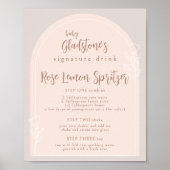 Baby in bloei douche handtekening Drink teken Poster (Voorkant)