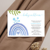 baby in bloei Elegant blauw regenboog baby shower Kaart