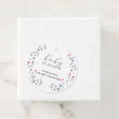 Baby in bloei | Elegant Wildflower Baby shower Bedankjes Labels (In situ)