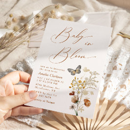 Baby in bloei Elegant Wildflower Baby shower Kaart