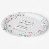 Baby in bloei | Elegant Wildflower Baby shower Papieren Bordje (Gekanteld)