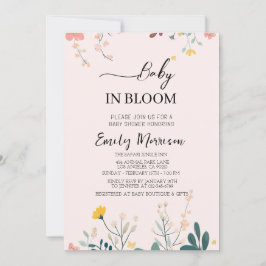Baby in bloei en bloemen Baby shower Kaart