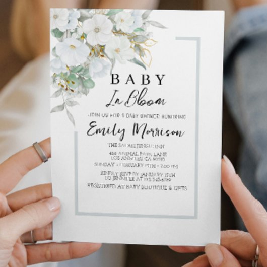 Baby in bloei en Cheery Brunches Baby shower Kaart