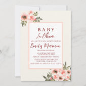 Baby in bloei en rode rozen I Baby shower Kaart (Voorkant)