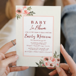 Baby in bloei en rode rozen I Baby shower Kaart