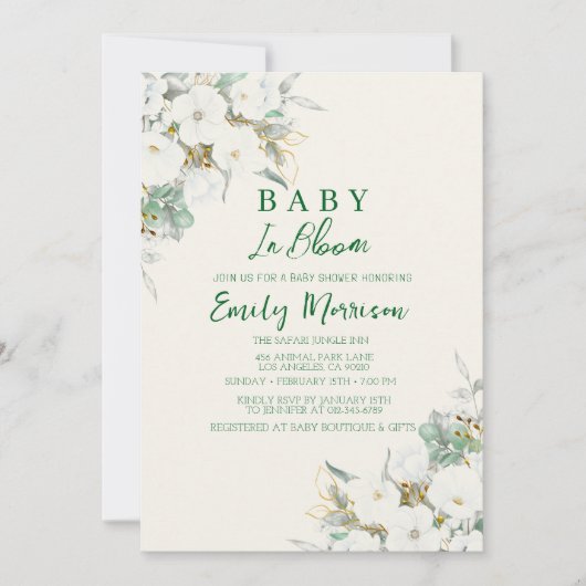 Baby in bloei en vrolijke Bloemen I Baby shower Kaart (Voorkant)