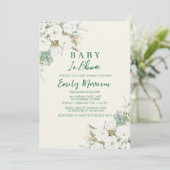 Baby in bloei en vrolijke Bloemen I Baby shower Kaart (Staand voorkant)