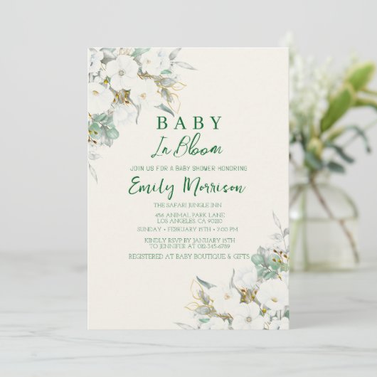 Baby in bloei en vrolijke Bloemen I Baby shower Kaart (Staand voorkant)