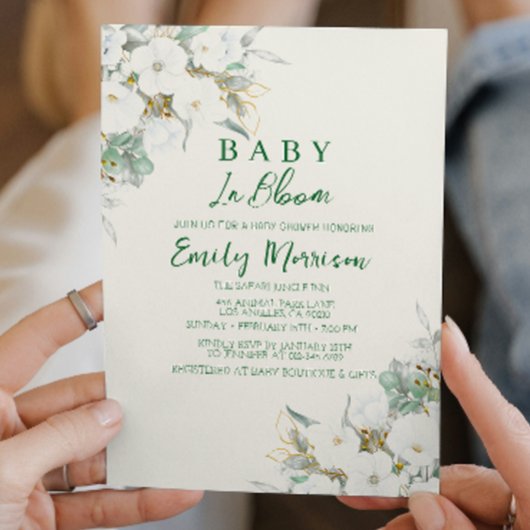 Baby in bloei en vrolijke Bloemen I Baby shower Kaart