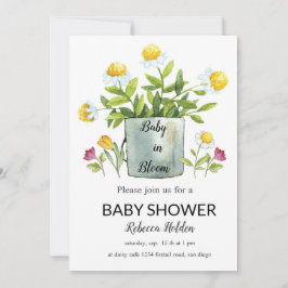 Baby in bloei - Floral Baby shower Invitation Kaart