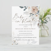 Baby in bloei Franse bloemen Rozen Baby shower Kaart (Staand voorkant)