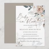 Baby in bloei Franse bloemen Rozen Baby shower Kaart (Voorkant / Achterkant)