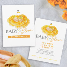 Baby in bloei geel baby shower luierverloting