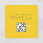 Baby in bloei geel register baby shower kaart (Achterkant)