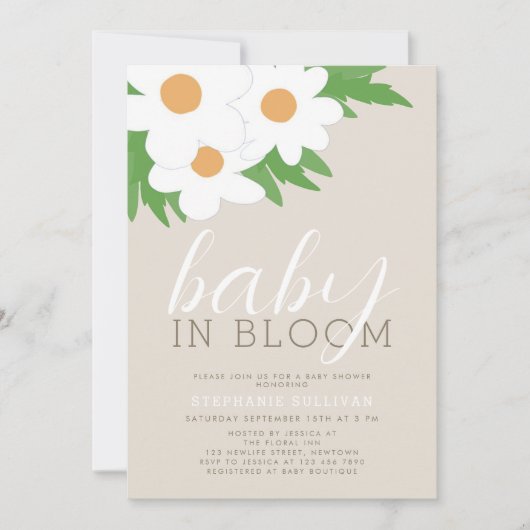 Baby in bloei genderneutraal Baby shower Kaart (Voorkant)