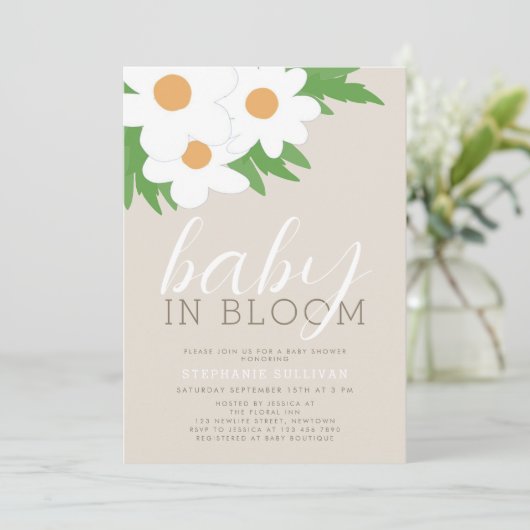 Baby in bloei genderneutraal Baby shower Kaart (Staand voorkant)