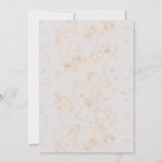 Baby in bloei gouden bloemige Baby shower uitnodig (Achterkant)