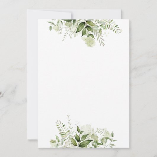 Baby in bloei groen bloemig Baby shower Kaart (Achterkant)