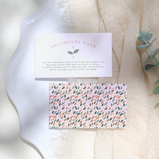 Baby in bloei hart Plant Baby shower behuizing Informatiekaartje