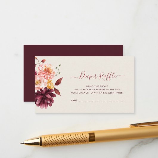 baby in bloei herfst bloemenluier loterijkaart informatiekaartje (Voorkant / Achterkant in situ)