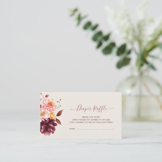 baby in bloei herfst bloemenluier loterijkaart informatiekaartje (Staand voorkant)