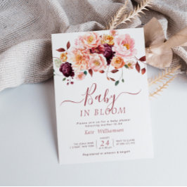 baby in bloei herfst floraal baby shower kaart