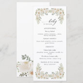 baby in bloei ivoor floraal baby shower menu (Voorkant / Achterkant)