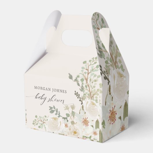 baby in bloei ivoor floreel baby shower bedankdoosjes (Voorkant Zijde)