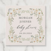 baby in bloei ivoor floreel baby shower bedankjes labels (Voorkant)