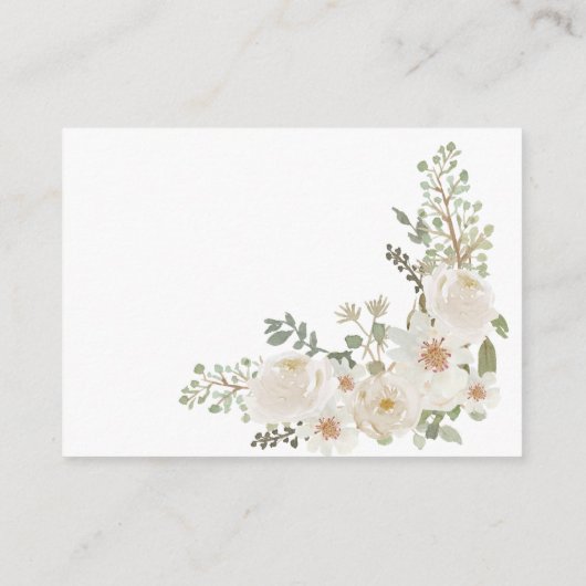 baby in bloei ivoor floreel baby shower informatiekaartje (Achterkant)