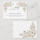 baby in bloei ivoor floreel baby shower informatiekaartje (Voorkant / Achterkant)