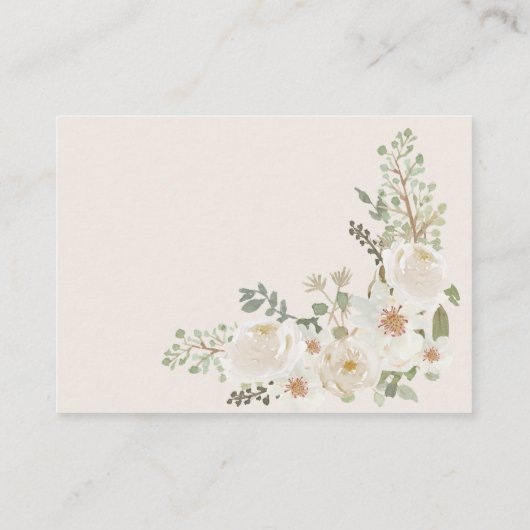 baby in bloei ivoor floreel baby shower informatiekaartje (Achterkant)