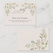 baby in bloei ivoor floreel baby shower informatiekaartje (Voorkant / Achterkant)