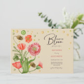 Baby in bloei klaprozen Baby shower Kaart (Staand voorkant)