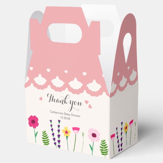 Baby in bloei kleurrijk bloemig Baby shower Bedankdoosjes (Geopend)
