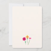 Baby in bloei kleurrijk bloemig Baby shower Bedankkaart (Achterkant)