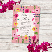 Baby in bloei kleurrijk bloemig Baby shower Bedankkaart