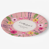 Baby in bloei kleurrijk bloemperzik Baby shower Papieren Bordje (Gekanteld)