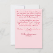 Baby in bloei  koets bloemen baby shower bedankkaart (Achterkant)