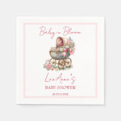 Baby in bloei  koets bloemen baby shower servet (Voorkant)