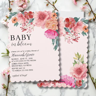 Baby in bloei lente bloemen meisje Baby Shower Kaart